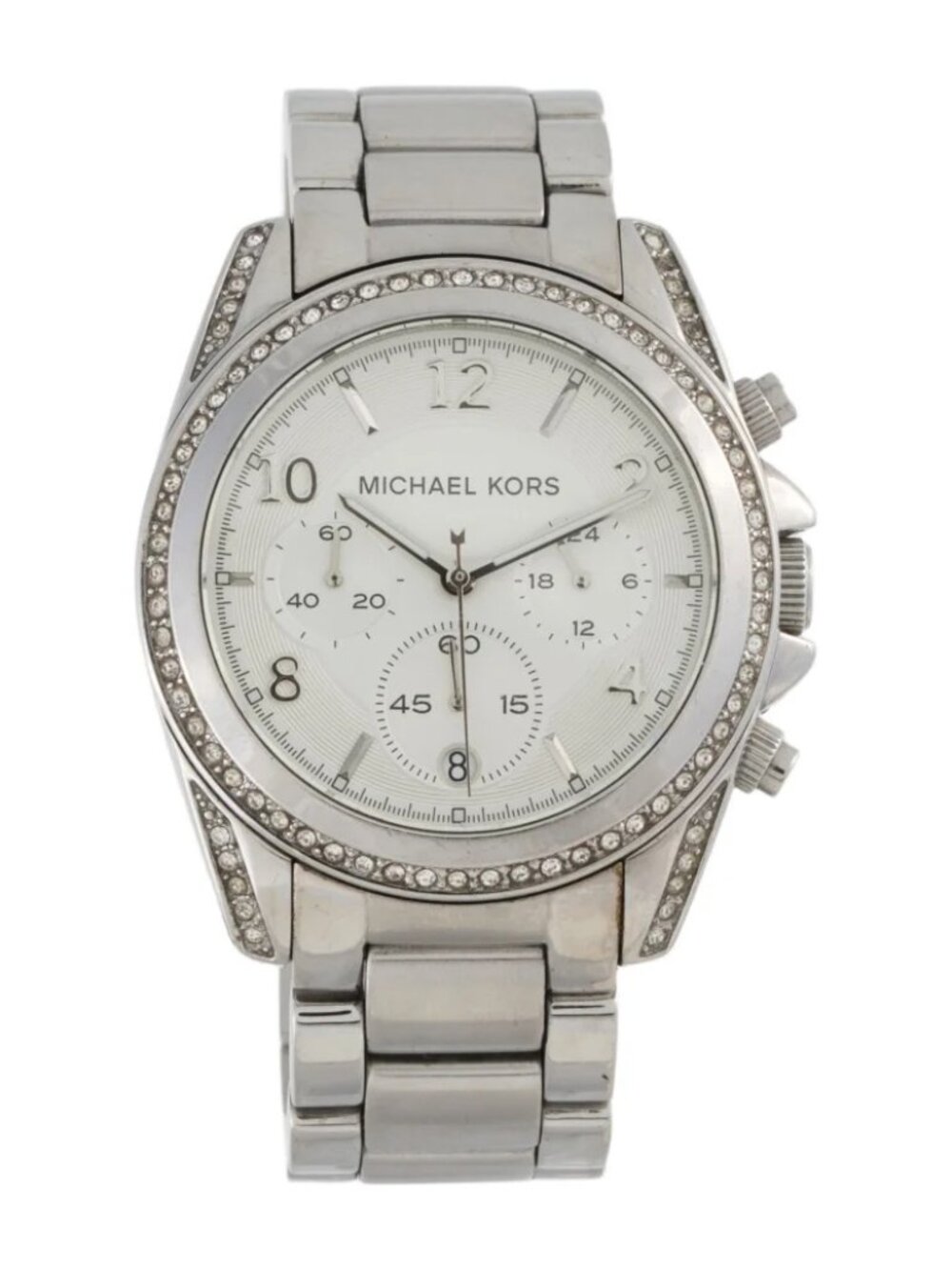 Michael Kors Blair Collection Women's Watch Crystal Bezel 40mm Silver